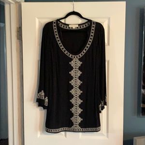 Lovestitch embroidered bell sleeve dress